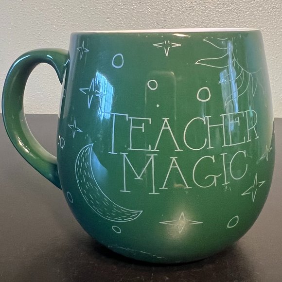 Set of 2 TEACHER MAGIC Green Ceramic Mugs ~ Back-to-School Teacher Gifts - Picture 3 of 8
